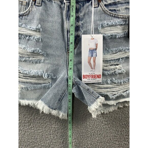 NWT Celebrity Pink The Bobby Denim Shorts Womens Size 7 Hi Rise Distressed Jeans - Picture 6 of 16